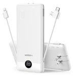 Veger Portable Charger With Built-in Ac Plug And Cables, All One White. Fixed Price $47.23.