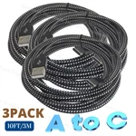 10FT Braided Usb Fast Charger Type-c Data Cable Android Samsung Phone Cord Lot. Fixed Price $13.85.