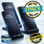 3 Pack Wireless Fast Charger Stand Dock Cradle For Apple Iphone Samsung Galaxy. Fixed Price $19.99.