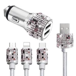 Dual Usb Car Charger With 3-IN-1 Fast Charging Cable For Iphone & Android. Fixed Price $18.11.