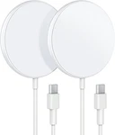Magnetic Wireless Charger 2-PACK For Iphone Pad, Max White. Fixed Price $23.81.