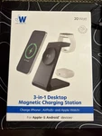 Just Wireless 3-IN-1 Magnetic Charging Station Dock Black. Fixed Price $11.99.