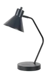 Hampton Bay 19 In. Black Task Lamp With Wireless And Usb Charging Station. Fixed Price $19.99.