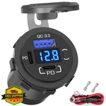 Qidoe 12V Usb Car Charger Pd 30W QC3.0 Voltmeter Button Switch. Fixed Price $34.99.
