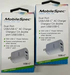2/$17.99 Mobilespec Dual Port 18W Usb/usb-c Ac Charger (MBS01231). Fixed Price $17.99.