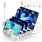 Creative Design Charging Station For Multiple Devices, 50W 6 Ports White. Fixed Price $50.16.