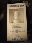 Infinitek Car Charger Usb-c & Usb-a 30 Watt Dual Port Fast White New. Fixed Price $12.00.
