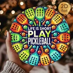 2D Flat, Tin Metal Signs Home Cor 8X8 Wall Art Pickleball-themed "life Is. Fixed Price $9.99.