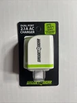 Gadget Gear Dual Port 2.1A Ac Charger For Phones And Tablets White Green New. Fixed Price $19.99.