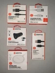 Griffin Bundle Of 5, 3 Charging Cables, 1 Wireless Pad, Car Charger.. Fixed Price $45.00.