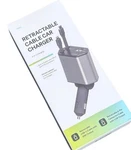 Zsou 4-IN-1 Retractable Car Charger Usb-c Fast Speed Cables Dual Max Output. Fixed Price $12.72.