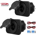 Riseuvo Pack 12V Cigarette Lighter Socket, Dc Waterproof Female Power Outlet. Fixed Price $12.40.