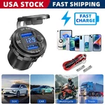 12V QC3.0 Dual Usb Fast Car Charger Power Socket Outlet Led Voltmeter Waterproof. Fixed Price $11.32.