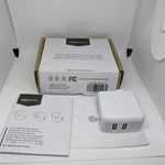 Amazon Basics 24W Two (dual) Port Usb-a White Wall Charger UTC2421US-WH Nib. Fixed Price $8.99.