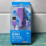 Reiko Super Fast 2-IN1 Usb Cable & Car Charger Color Purple. Fixed Price $10.99.