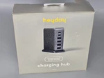 Heyday 4 Port Charging Hub Vertical 2C + 2A - Black Saffiano, New, Blemished Box. Fixed Price $14.95.