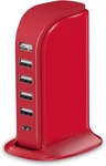 Usb Phone Charger 6 Ports 40W Upoy, Type Wall Red Charging Station. Fixed Price $30.93.