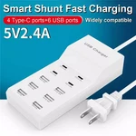 10-PORT Multi Usb Charger Station Wall Type Fast Charging Adapter For Iphone. Fixed Price $22.98.