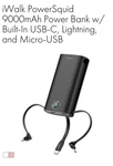Iwalk Powersquid 9000MAH Bank Usb-c Lightning Micro 18W Pd Black/white. Fixed Price $28.95.