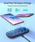 Gumosh Dual Wireless Charger Coils Fast Pad Qi Charging Station T535-S Black. Fixed Price $32.30.