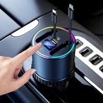 Dicmky Retractable Car Charger Usb Hub With Rgb Light, 4 Port Charging.... Fixed Price $71.28.