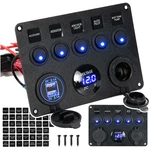 12V Rocker Switch Panel Usb Charger 5 Gang On-off Toggle Led Car Boat Marine 24V. Fixed Price $21.99.