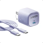 Anker 25W Usb Charger Block, Compact And Foldable, 1PACK With Cable, Mauve. Fixed Price $26.99.