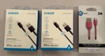 Clearance! 50% Usb Anker Lightening Cables Lot For Earlier Apple Devices - New!. Fixed Price $17.50.