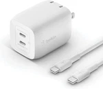 Belkin Boostcharge Pro Gan Dual Wall Charger 65W + Usb-c To Cable White. Fixed Price $54.99.