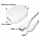 Onn WIAWHT100007964 Dual-port Wall Charging Kit With Usb-c To Cable, White. Fixed Price $8.55.