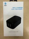 At&t Dual Usb-a 4.8 Amp Wall Charger, Fast Universal Foldable Prong Black. Fixed Price $9.86.