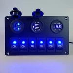 12V Dual Usb Charger Power Socket Blue Led Voltmeter Switch Panel Car Boat Utv. Fixed Price $28.49.