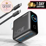 Anker Macbook CHARGER,140W Max 4-PORT Gan Usb Block With Smart Display. Fixed Price $79.99.
