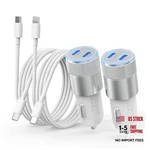 Iphone Car Charger Fast Charging, Apple Mfi Certified 60W Dual Usb-c Sliver. Fixed Price $20.49.