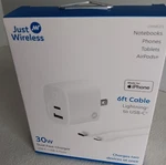 Just Wireless 30W Dual Fast Charger Made For Iphone Usb-c & Ports. Fixed Price $8.50.