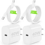 Citelect 40W IPHONE17/16 Pro Max Charger Fast Charging, 2PACK-6+10FT, White. Fixed Price $28.90.