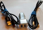 Dual Car Charger With 2 1M Usb-c Cables 4.8A Quickcharge QC3.0 Fast Shipping. Fixed Price $14.99.