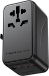 Genuine Momax 1-WORLD 140W Gan Universal Travel Uk Eu Au Us Multi Plug Adapter. Fixed Price $36.00.