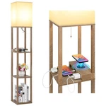 Modern Shelf Floor Lamp With Wireless Charger & Fast Charging Usb Ports Typ.... Fixed Price $82.99.