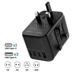 Prodigee Energee Power Adapter World Traveler 1XUSB-C 3XUSB-A Black Us/eu/uk/aus. Fixed Price $49.90.