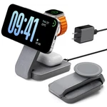 Eazpower 3 1 Foldable Wireless Charging Station For Magsafe, Nightstand Ma.... Fixed Price $44.00.
