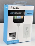 Brand New White 1.1A Belkin Micro Charger 30-PIN Usb Warranty 4 Ft 1,2M Usa Ship. Fixed Price $9.99.