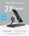 Anker Iphone 16 Foldable 3-IN-1 Wireless Charging Station QI2 Bh Black. Fixed Price $81.05.