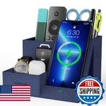 Topmade Wireless Charger With Desk Nightstand Organizer, Leather Pencil Hold. Fixed Price $58.28.