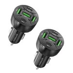 Usb Car Adapter, Pd 3.0 Charger, 5 Qc Phone BLACK-2PCS. Fixed Price $25.69.