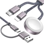Amasuki 3 2 Usb Multi Charging Cable 4FT For Iphone Apple Watch Grey. Fixed Price $13.99.