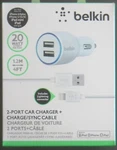 Belkin 2-PORT Car Charger + Cable. Fixed Price $14.99.