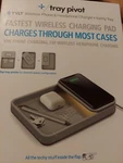 Tylt Tray Pivot Qitrpvtgy-t Gray Wireless And Headphone Charger. Fixed Price $22.59.