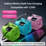 W&o 3 In Gan Charger 120W Compatible Fast, Retractable Wall (2 Type-c, 1L). Fixed Price $16.97.