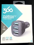 360 Electrical VIVIDDRIVE7.2 3PORT Car Charger. Fixed Price $11.00.